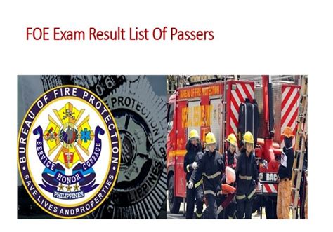 Fire Officer Exam Result: October 23, 2022 FOE .